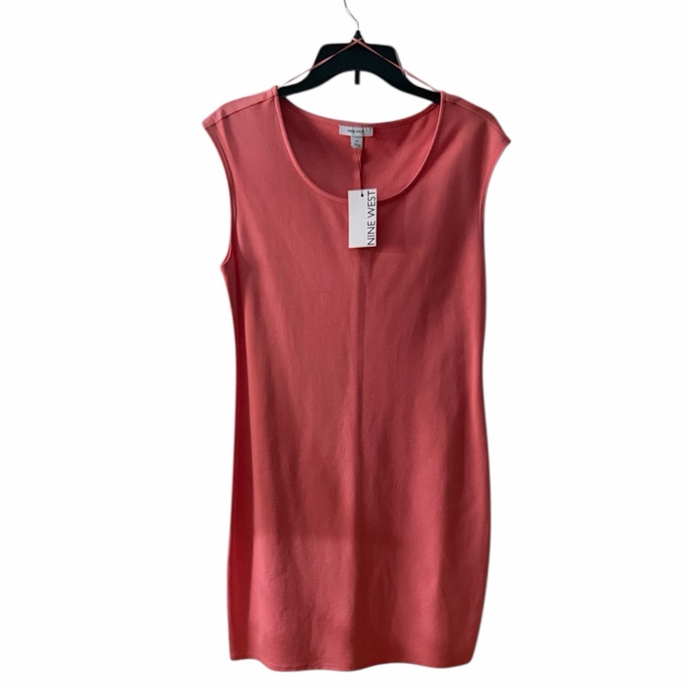 Nine West Coral-Pink Cap-Sleeve Sheath Dress